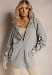 Szara Rozpinana Bluza z Kapturem Wykończona Polarem i Ściągaczem Bachetta. Szare bluzy z kapturem damskie Renee, l, z polaru. Za 79.99 zł.