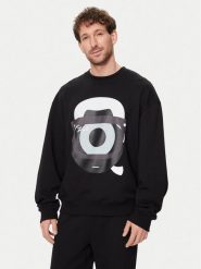 KARL LAGERFELD Bluza 705098 542930 Czarny Regular Fit. Czarne bluzy bez kaptura męskie Karl Lagerfeld, m, z bawełny. Za 399.99 zł.