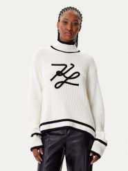 KARL LAGERFELD Golf A4W18051 Biały Regular Fit. Białe golfy damskie Karl Lagerfeld, l, bez wzorów, z wełny, bez ramiączek. Za 899.99 zł.