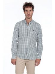 The Time of Bocha Koszula w kolorze zielono-białym rozmiar: S. Białe koszule męskie The Time of Bocha, s, bez wzorów, z bawełny, bez kołnierzyka, bez ramiączek. Za 100.75 zł.