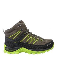 Buty trekkingowe męskie CMP Rigel Mid WP. Zielone buty trekkingowe męskie CMP, bez zapięcia. W wyprzedaży za 299.99 zł.