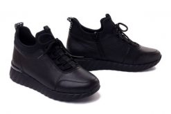 RIEKER REMONTE D5977-01 black, półbuty damskie. Czarne półbuty damskie Rieker Remonte, bez wzorów, bez obcasa, na koturnie. Za 419.90 zł.