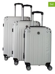 Geographical Norway 3-częściowy zestaw "Softless" w kolorze białym rozmiar: onesize. Białe walizki Geographical Norway, bez wzorów, z materiału. Za 347.99 zł.