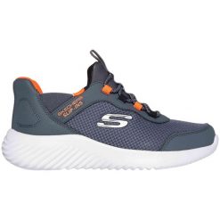 Buty sportowe młodzieżowe Skechers Bounder Slip-ins. Szara buty sportowe na co dzień damskie Skechers, z materiału, bez zapięcia. Za 179.00 zł.