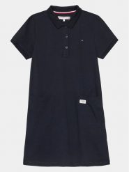 Tommy Hilfiger Sukienka codzienna KG0KG07816 Granatowy Regular Fit. Niebieskie sukienki dziewczęce Tommy Hilfiger, bez wzorów, z bawełny, bez ramiączek. Za 349.99 zł.