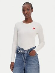 HUGO Sweter Sarpha 50554317 Beżowy Slim Fit. Brązowe swetry klasyczne damskie Hugo, s, z wiskozy, bez kołnierzyka. Za 609.99 zł.