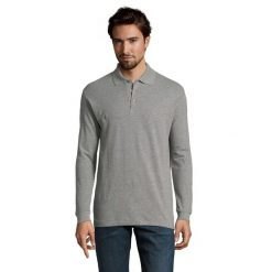 Koszulka Polo Z Długim Rękawem Unisex Star Plain Dla Dorosłych. Szare koszulki polo męskie SOL'S, m, bez wzorów, prążkowane, bez ramiączek. Za 84.99 zł.