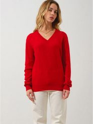 AUTHENTIC CASHMERE Kaszmirowy sweter "Gardorina" w kolorze czerwonym rozmiar: XL. Czerwone swetry klasyczne damskie AUTHENTIC CASHMERE, xl, z kaszmiru, bez kołnierzyka. Za 280.79 zł.