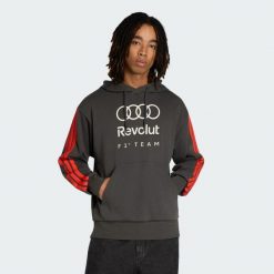 Bluza Z Kapturem Audi Formula One Team Dna French Terry. Czarne bluzy sportowe męskie Adidas, bez wzorów, sportowe, bez kołnierzyka, bez ramiączek. Za 299.00 zł.