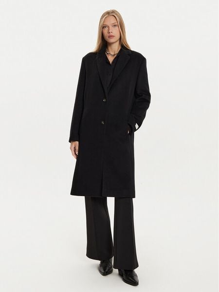 Calvin Klein Płaszcz wełniany K20K207701 Czarny Regular Fit. Czarne płaszcze damskie CALVIN KLEIN, na zimę, bez wzorów, z syntetyku. Za 1,069.00 zł.