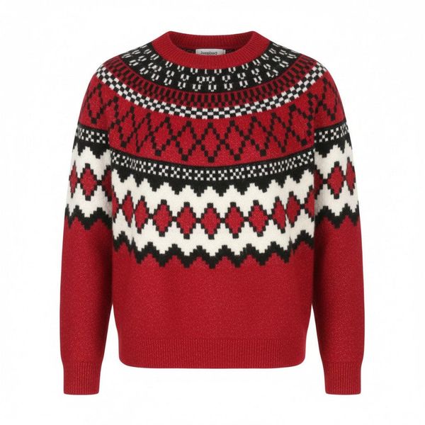 Desigual Jers Buddy damski sweter z półgolfem wzorzysty czerwony XL. Czerwone swetry klasyczne damskie Desigual, xl, z elastanu, bez kołnierzyka. Za 362.45 zł.