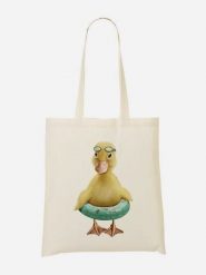 WOOOP Torba "Duck Bouee" w kolorze kremowym ze wzorem - 36 x 43 cm rozmiar: onesize. Brązowe shopper bag damskie Wooop, bez wzorów, z bawełny, na ramię, bez dodatków. Za 39.99 zł.