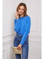 So Cachemire Koszulka "Funel" w kolorze niebieskim rozmiar: S. Niebieskie bluzki damskie So Cachemire, s, bez wzorów, z kaszmiru, bez kołnierzyka, bez ramiączek. Za 101.23 zł.