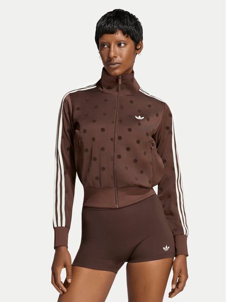 Adidas Bluza Satin Polka Dots Tt Track Top LI2855 Brązowy Regular Fit. Brązowe bluzy bez kaptura damskie Adidas, l, z syntetyku. Za 328.99 zł.