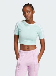 Adidas Koszulka w kolorze turkusowym rozmiar: XS. Niebieskie bluzki damskie Adidas, xs, bez wzorów, bez kołnierzyka. Za 80.52 zł.