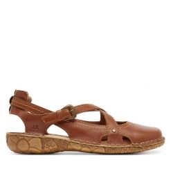 Sandały Josef Seibel. Brązowe sandały damskie Josef Seibel, bez wzorów, bez obcasa, na płaskiej podeszwie. Za 259.99 zł.