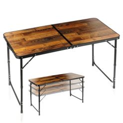 Stół turystyczny składany aluminiowy 3w1 120x60x54/62/70 cm. Czarne walizki Vilde, bez wzorów. W wyprzedaży za 158.90 zł.
