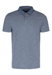 Koszulka polo w paski O-MANGO. Niebieskie koszulki polo męskie Volcano, na lato, l, bez wzorów, z bawełny, bez ramiączek. Za 99.99 zł.