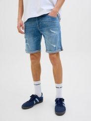 Jack & Jones Szorty dżinsowe "Rick" w kolorze niebieskim rozmiar: S. Niebieskie szorty męskie Jack & Jones, z aplikacjami, z jeansu, klasyczne. Za 83.42 zł.