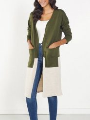 Milan Kiss Kardigan w kolorze oliwkowo-kremowym rozmiar: M. Brązowe kardigany damskie Milan Kiss, m, bez wzorów. Za 156.98 zł.