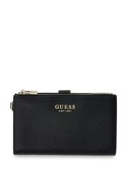 Guess Portfel 183405 Czarny. Czarne portfele damskie Guess, z aplikacjami. Za 294.99 zł.