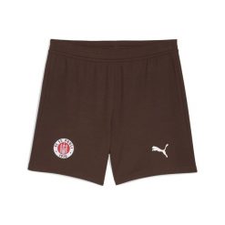 Młodzieżowe szorty FC St. Pauli 25/26 PUMA Espresso Brown White. Biała szorty męskie Puma, bez wzorów, młodzieżowe. Za 329.00 zł.
