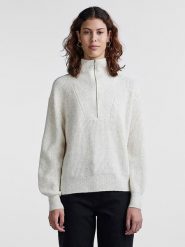 Pieces Sweter w kolorze kremowym rozmiar: M. Brązowe golfy damskie Pieces, m, bez wzorów, bez ramiączek. Za 105.88 zł.