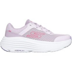 Buty sportowe damskie Skechers Max Cushioning Endea. Fioletowe buty sportowe na co dzień damskie Skechers, bez wzorów, z materiału, trekkingowe. Za 371.90 zł.