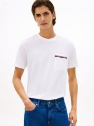 Tommy Hilfiger Koszulka męska Mężczyźni Bawełna biały jednolity, XL. Białe t-shirty sportowe męskie Tommy Hilfiger, m, z bawełny, bez ramiączek. Za 209.95 zł.