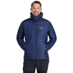 Kurtka puchowa męska Rab Microlight Alpine Jacket z kapturem. Brązowe kurtki męskie RAB, m, bez wzorów, z puchu, sportowe, z kapturem. Za 696.49 zł.