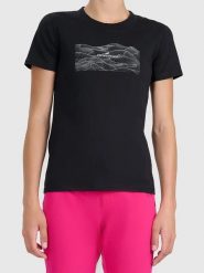 4F Koszulka w kolorze czarnym rozmiar: L. Czarne t-shirty damskie 4f, l, bez wzorów, z bawełny, bez kołnierzyka. Za 48.28 zł.