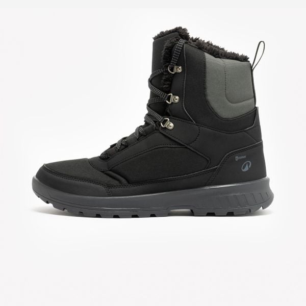 Buty turystyczne męskie Quechua NH100 Warm wodoodporne. Czarne buty trekkingowe męskie QUECHUA, na jesień, z materiału, przed kolano, bez zapięcia, trekkingowe. Za 179.99 zł.