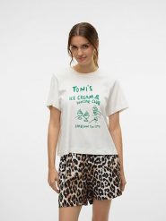 Vero Moda Koszulka w kolorze białym rozmiar: L. Białe bluzki damskie Vero Moda, l, bez wzorów, z bawełny, bez kołnierzyka. Za 52.55 zł.