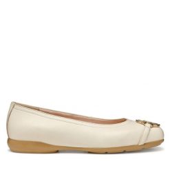 Baleriny Geox. Brązowe baleriny damskie Geox, bez wzorów, bez obcasa. Za 329.99 zł.
