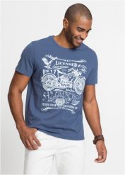 T-shirt z czystej bawełny. Szare t-shirty męskie bonprix, l, bez wzorów, z bawełny, bez kołnierzyka. Za 62.99 zł.