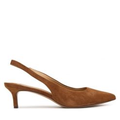 Szpilki LAUREN RALPH LAUREN. Brązowe szpilki Lauren Ralph Lauren, bez wzorów, bez obcasa. Za 689.99 zł.