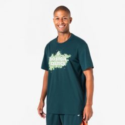 Koszulka do koszykówki unisex Tarmak NBA Celtics 900. Niebieskie t-shirty damskie KIPSTA, xl, bez wzorów, z materiału, bez kołnierzyka. Za 79.99 zł.
