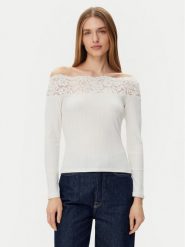 Morgan Bluzka 251-THEODOR Écru Slim Fit. Bluzki damskie Morgan, xl, bez wzorów, z bawełny, bez ramiączek. Za 179.99 zł.