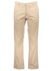 Pepe Jeans Spodnie chino w kolorze beżowym rozmiar: W33/L32. Brązowe spodnie materiałowe męskie Pepe Jeans, z aplikacjami, z jeansu. Za 140.53 zł.