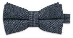 Szaro-Granatowa Bawełniana Mucha -EM Men's Accessories- Męska, w Kratkę. Niebieskie krawaty i muchy męskie Em men's accessories, bez wzorów, z bawełny, eleganckie. Za 59.99 zł.