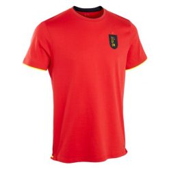 Koszulka do piłki nożnej Kipsta FF100 Belgia 2024. Czerwone t-shirty sportowe męskie KIPSTA, l, z bawełny, bez ramiączek, do piłki nożnej. W wyprzedaży za 39.99 zł.