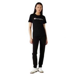 Spodnie Do Joggingu Damskie Prążkowane Ściągacze. Czarne spodnie materiałowe damskie CHAMPION, bez wzorów, z bawełny. Za 286.99 zł.