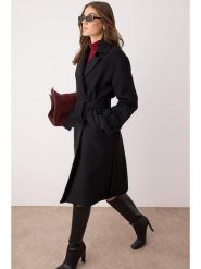 Trendyol Płaszcz przejściowy w kolorze czarnym rozmiar: 38. Czarne płaszcze damskie Trendyol, bez wzorów, z tkaniny. Za 78.99 zł.