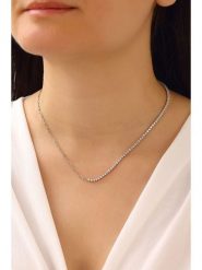 Miu Silver Srebrny naszyjnik z cyrkoniami - dł. 42 cm rozmiar: onesize. Szare naszyjniki damskie Miu Silver, srebrne. Za 130.99 zł.