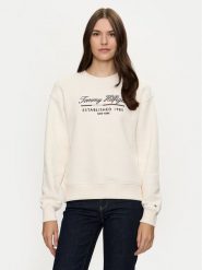 Tommy Hilfiger Bluza Modern WW0WW43574 Biały Regular Fit. Białe bluzy bez kaptura damskie Tommy Hilfiger, s, z bawełny. Za 419.99 zł.