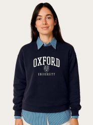 WOOOP Bluza "Oxford University" w kolorze granatowym rozmiar: L. Niebieskie bluzy bez kaptura damskie Wooop, l. Za 108.99 zł.