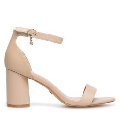 Sandały Lasocki. Brązowe sandały damskie Lasocki, bez wzorów, bez obcasa, na słupku. Za 137.99 zł.
