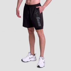 Szorty męskie fitness 2w1 czarne Essence. Czarne szorty męskie GYMBEAM, m, z elastanu, na fitness i siłownię. Za 85.90 zł.