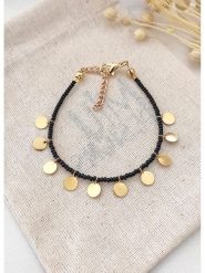 Atelier MIU Pozłacana bransoletka z elementami ozdobnymi rozmiar: onesize. Czarne bransoletki damskie atelier MIU, pozłacane. Za 34.99 zł.