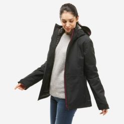 Second Life - Kurtka turystyczna damska zimowa Forclaz SH500... - Stan Dobry. Czarne kurtki damskie FORCLAZ, na zimę, l, bez wzorów, z materiału, bez kaptura. Za 299.99 zł.